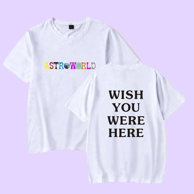 New Fashion Hip Hop T Shirt Men Women s Harajuku T-Shirts WISH YOU WERE HERE Letter Print Tees Tops
