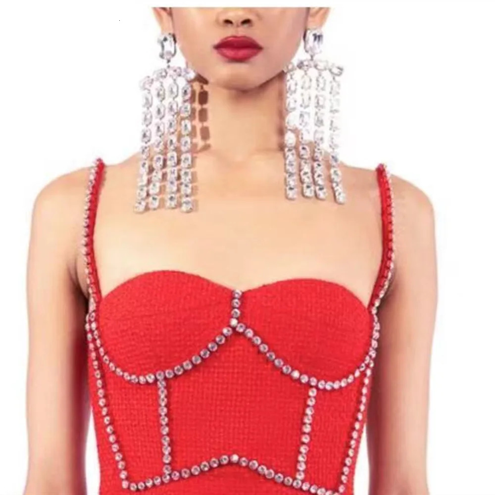 Handmade Long Fringed Big Drop Earrings Accessories for Girl Oversize Crystal Hanging Dangle Wedding Jewelry 240130