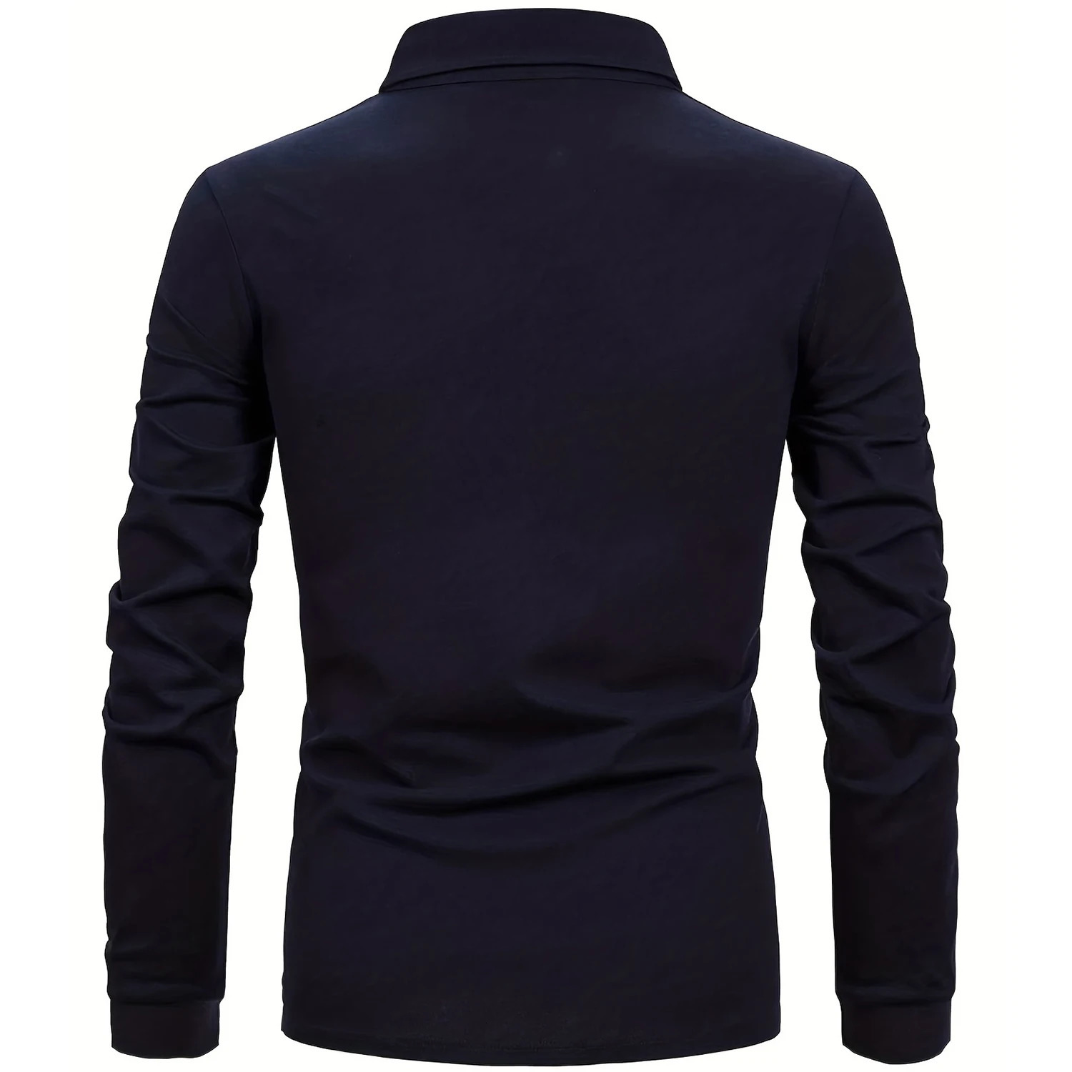 2023 Autumn Fashion Men's Long Sleeve Solid Color Classic Polo Shirt Casual Business Patchwork Plaid Collared Shirts for Men 240119