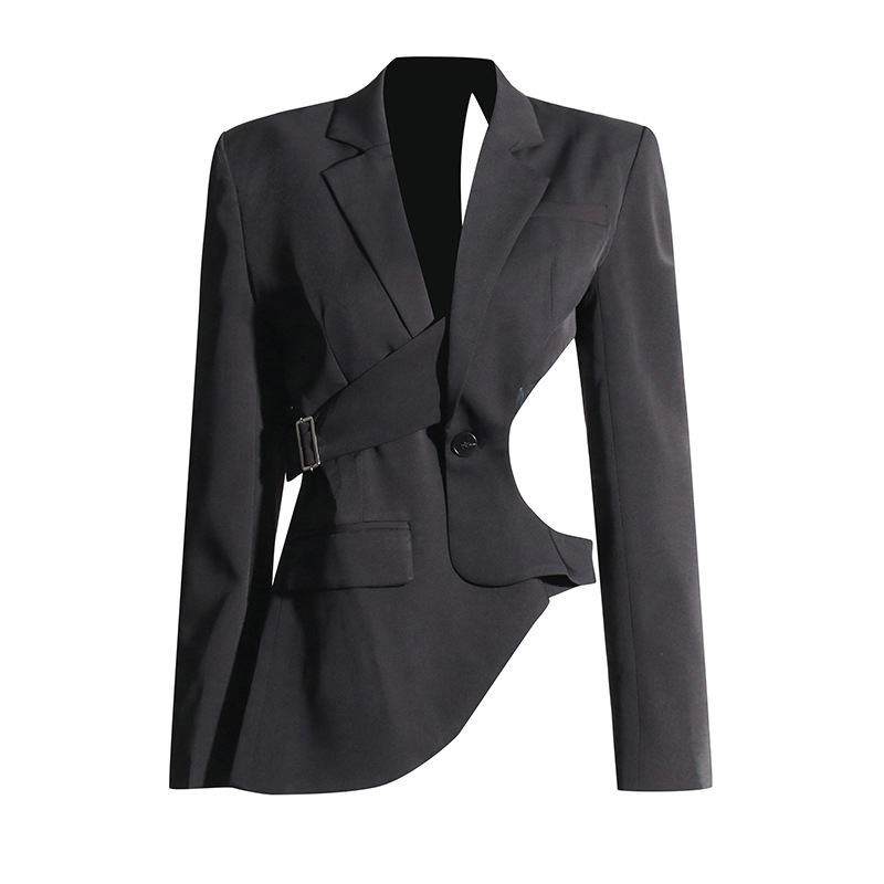 1000 XL 2024 Spring Autumn Milan Runway Coat Jackets Long Sleeve Lapel Neck Gray Black High Quality Button Fashion Womens Clothes