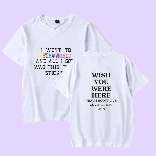 New Fashion Hip Hop T Shirt Men Women s Harajuku T-Shirts WISH YOU WERE HERE Letter Print Tees Tops