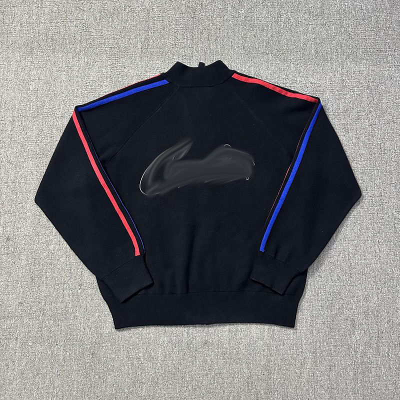 Mens sweater Crtzwz Street Hip Hop Embroidered Letter Standing Neck Zipper sweaters wool vest