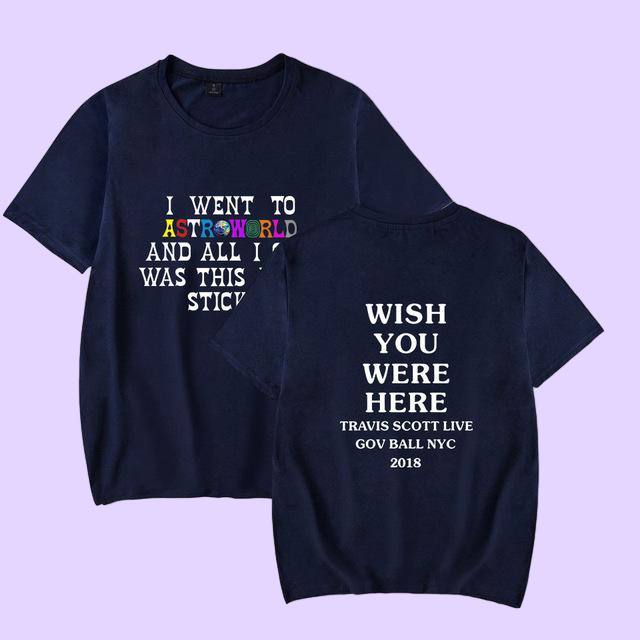 New Fashion Hip Hop T Shirt Men Women s Harajuku T-Shirts WISH YOU WERE HERE Letter Print Tees Tops