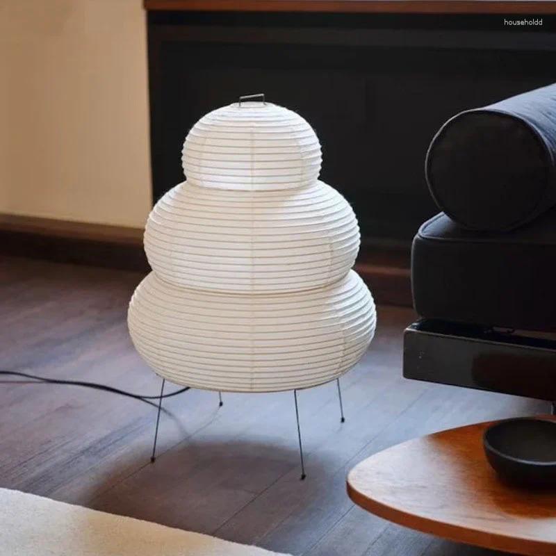 Lamps Table Japanese Design Akari Noguchi Yong Lamp White Rice Paper Decorative Desk Lights For Bedroom Living/Dining Room Study Loft