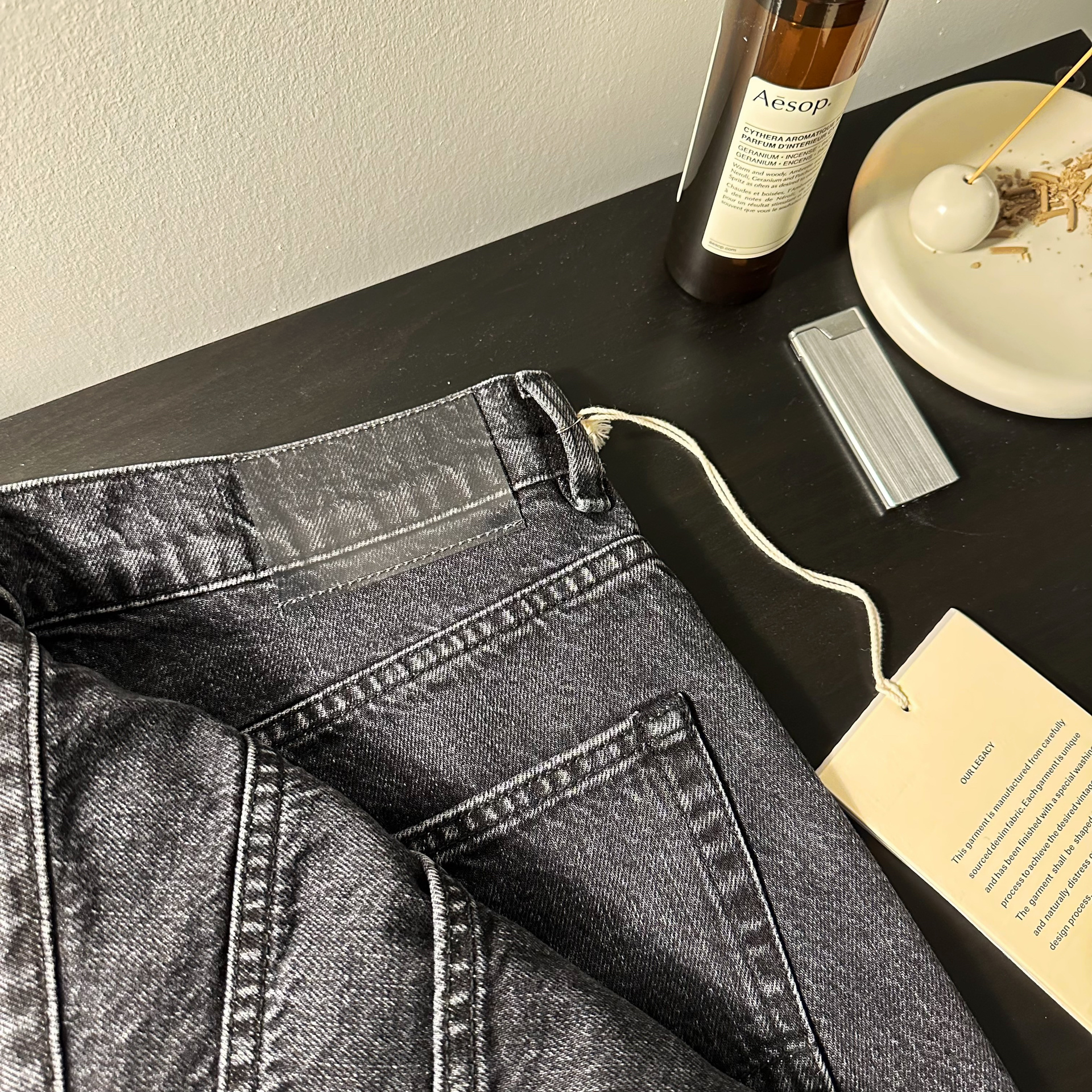 Our Legacy Thurd Cut Jeans Washed Washed Slim Fit Men Jeans Grey Distressed Jeans Casual Loose Mid High Waisted Straight Leg Jeans