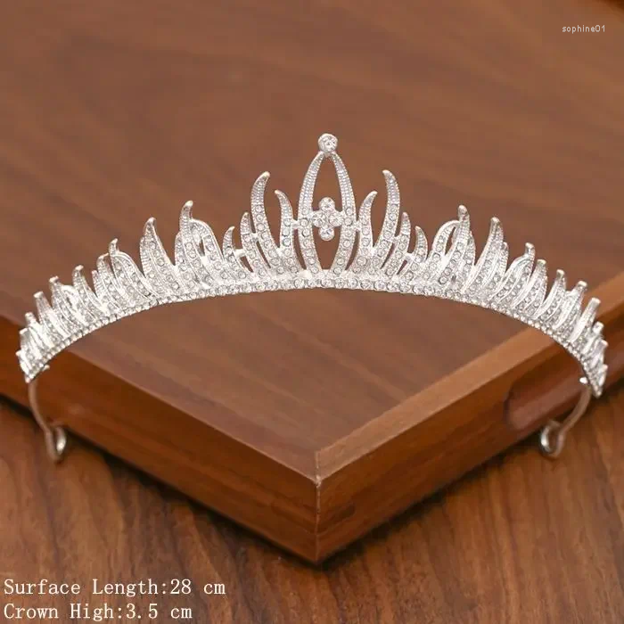 Headpieces Silver Color Bridal Crown And Tiara Hair Accessories For Women Wedding Crystal Rhinestone