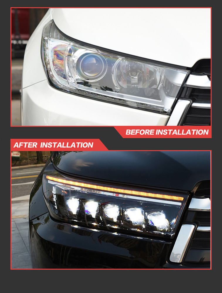 Car Turn Signal Head Light Assembly for Toyota Highlander LED Headlight 2018-2021 Daytime Running Lamp Projector Lens