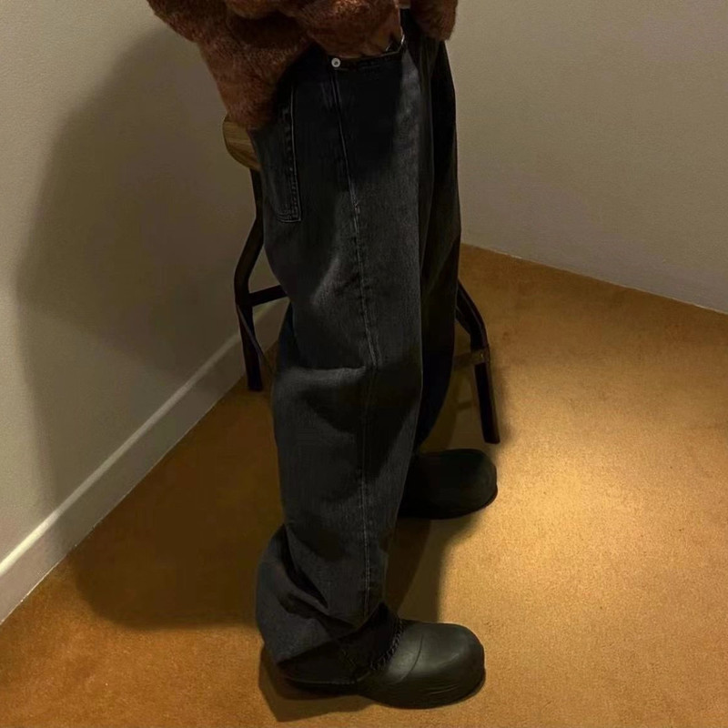 Our Legacy Thurd Cut Jeans Washed Washed Slim Fit Men Jeans Grey Distressed Jeans Casual Loose Mid High Waisted Straight Leg Jeans