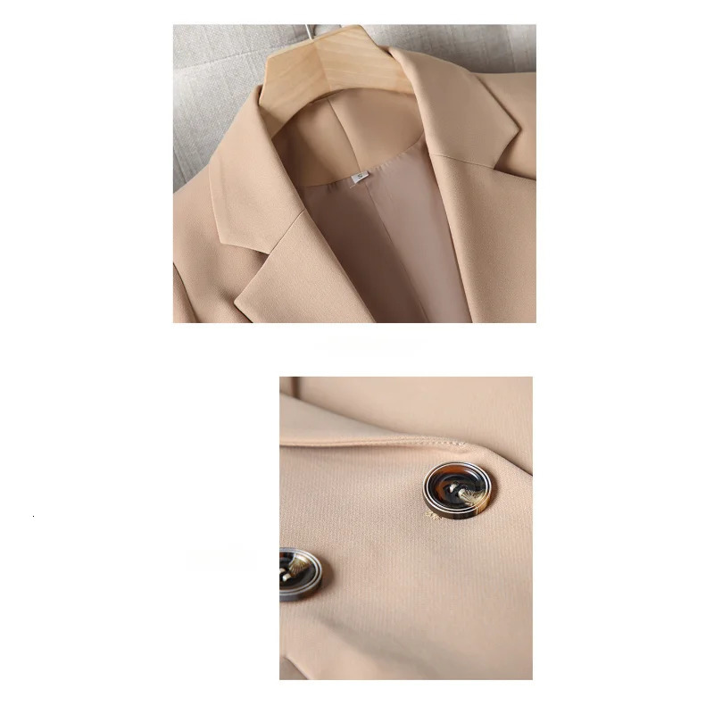 Women Coat Spring Autumn Khaki Suit Fashion Korean Long Sleeve Blazers Woman Jacket Casual Office Ladies Blazer Tops 240201