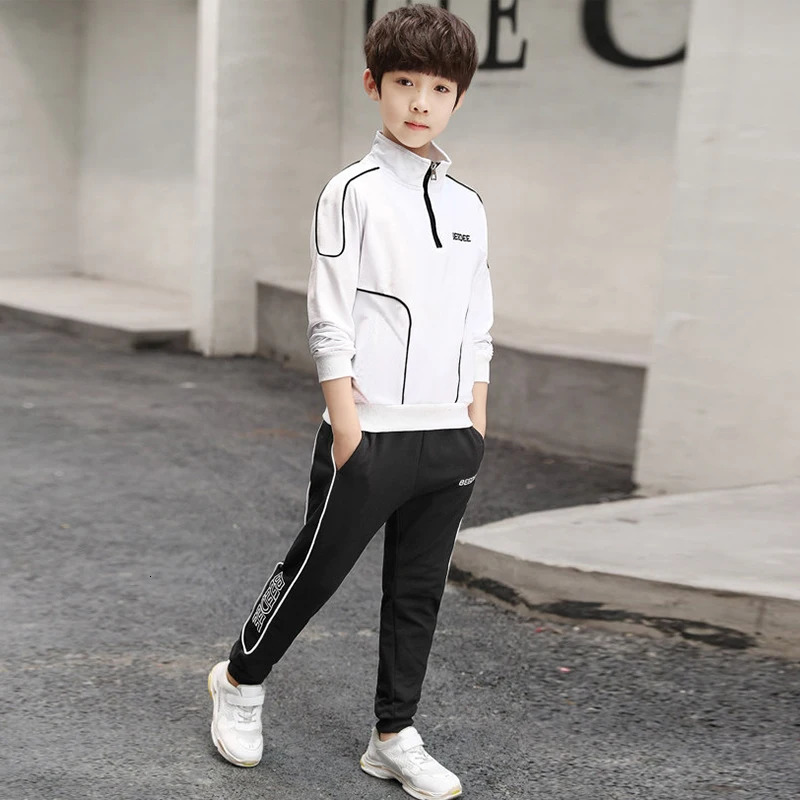 Spring Autumn Teenager Boys Clothing Sets Child Fashion Letter Sweatshirt Pants 2Pcs Kids Tracksuit 4 5 6 7 8 9 10 11 12 Years 240131