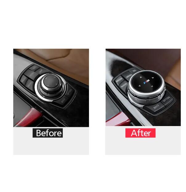 iDrive Car Multimedia Buttons Cover Stickers for BMW 3 5 Series X1 X3 X5 X6 F30 E90 E92 F10 F18 F11 F07 GT Z4 F15 F16 F25 E60 E61 Accessory