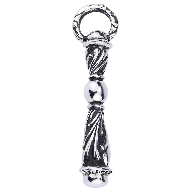 B157 S925 Sterling Silver Pendant Cross Flower Solid Cylinder Trendy Hip Hop Vintage Jewelry Gift for Lovers