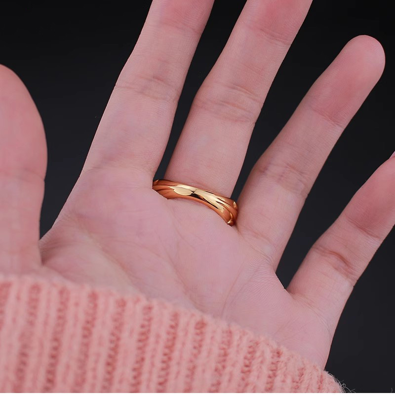 A175 S925 Sterling Silver Ring with Gold Plated red Diamonds and Cross Flower Letters, Simple and Trendy Hip Hop Retro Couple Jewelry Gifts for Lovers