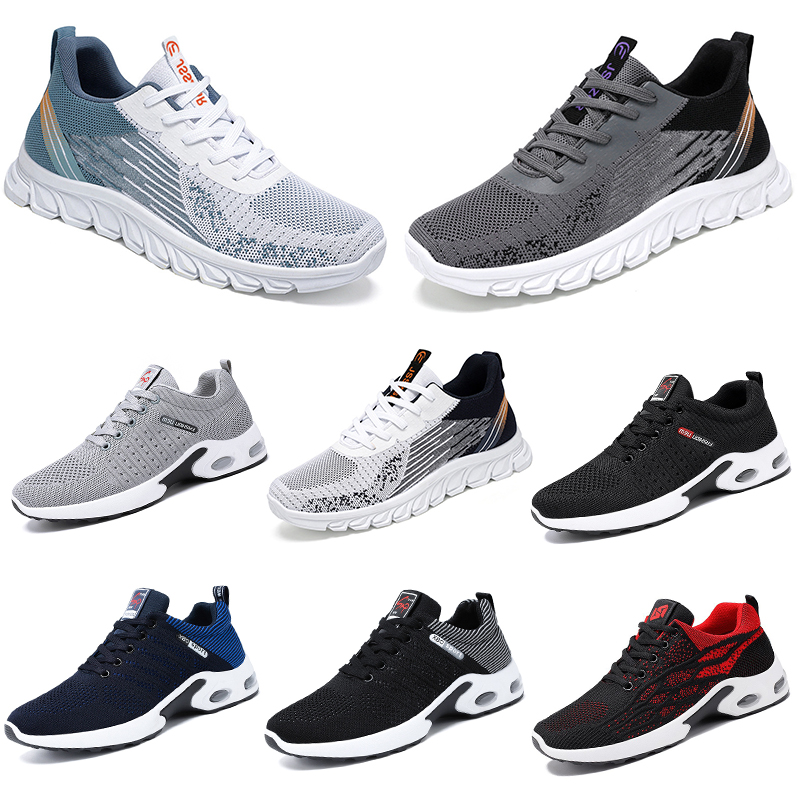 2024 new men shoes Hiking Running flat Shoes soft sole black white red comfortable fashion antiskid big size 39-45