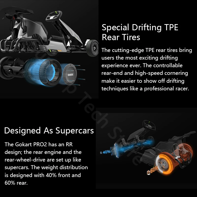 EU Stock Original Ninebot by Segway Electric GoKart Pro2 4800W for Kid and Adult 43km/h Outdoor Race Pedal Go Karting Balance Scooter Go kart pro 2 in