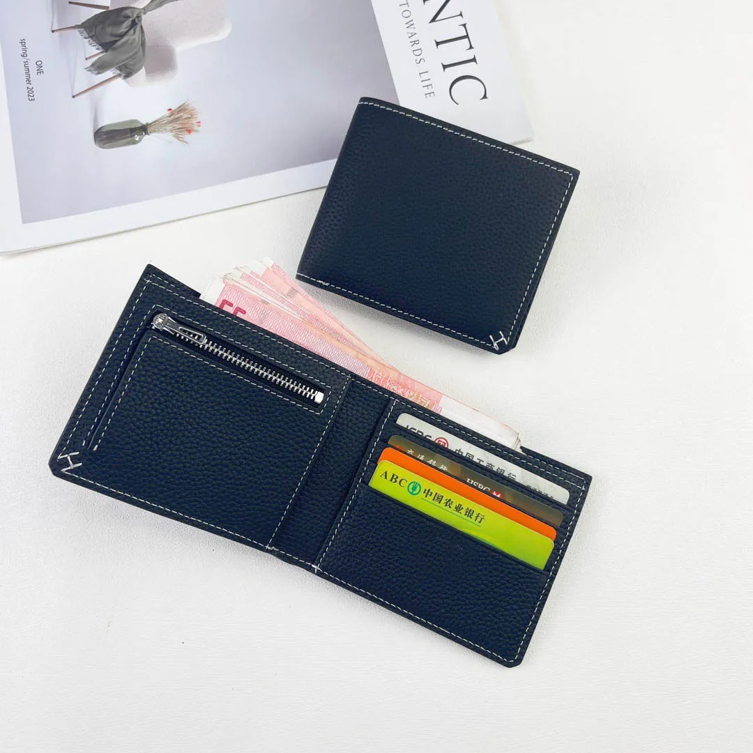 Designer Men Women Genuine Leather Wallet Evercolor Cowhide Fashion Credit Card Holder Zipper Short Purses European Coin Pocket Wallets With Gift Box 2606