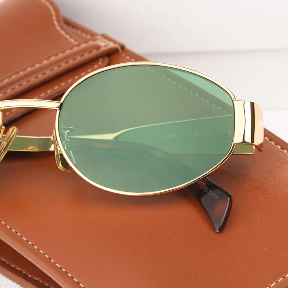 Oval Small Sunglasses For Women Frame Ladies Metal Eyeglasses Male Aesthetic Unisex Summer For Sun Glasses 240201