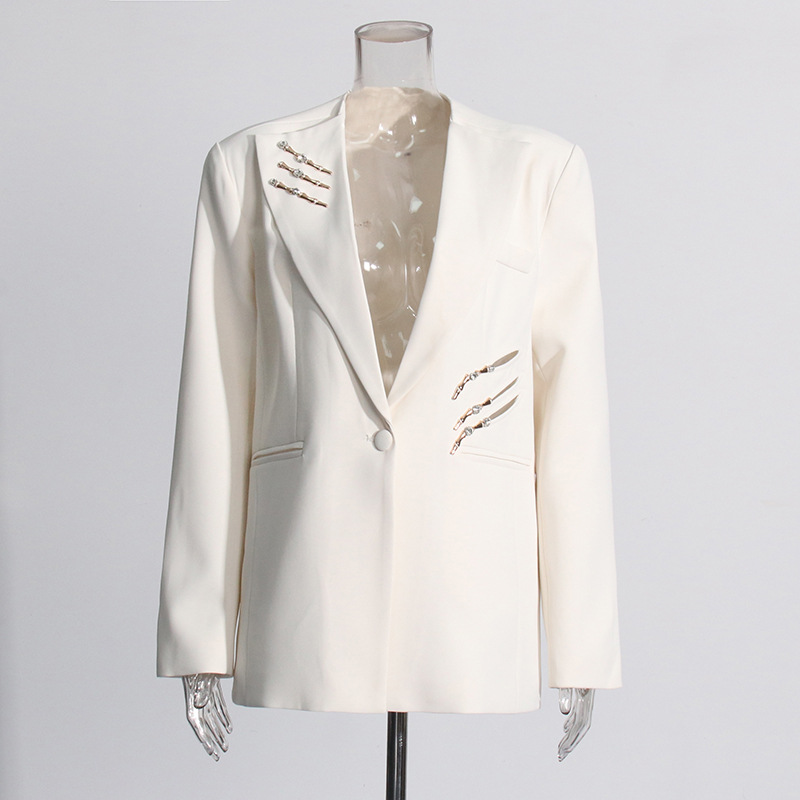 20009 XL 2024 Spring Autumn Milan Runway Coat Jackets Long Sleeve Lapel Neck Apricot High Quality Button Fashion Womens Clothes oufanm