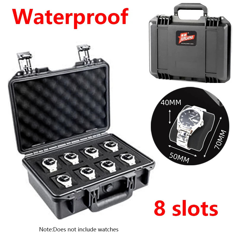 3/4/6/8/15/24/32 Slot Abs Plastic Watch Case Portable Waterproof Watch Case Is Used To Store Watches Tool Box 240124