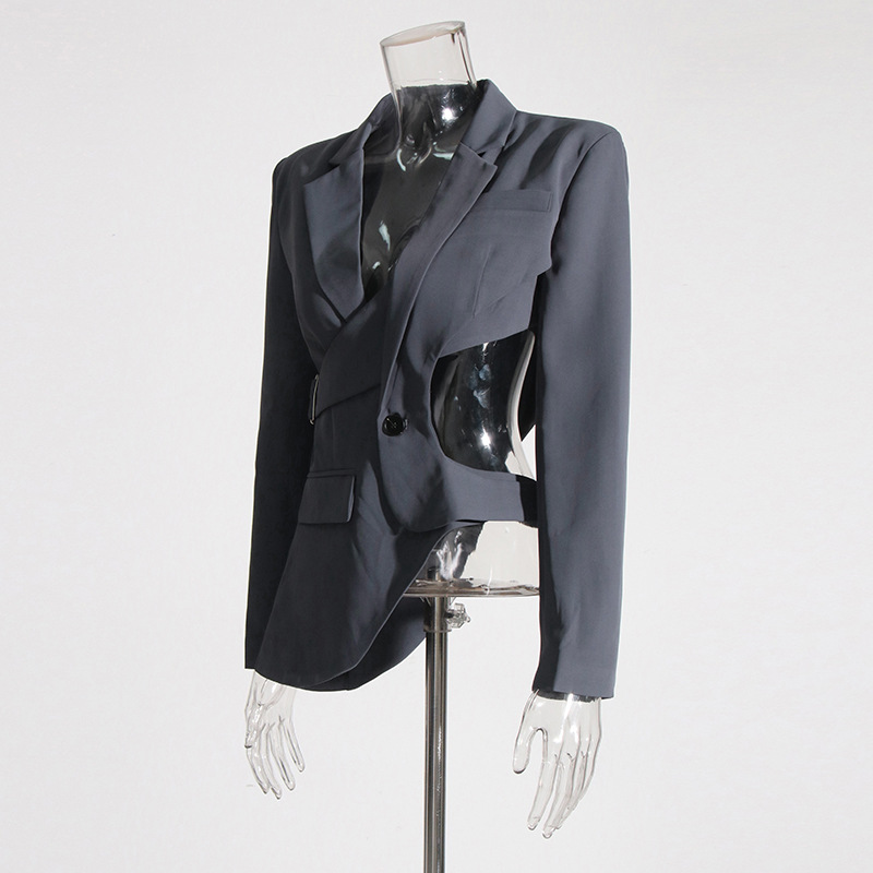 1000 XL 2024 Spring Autumn Milan Runway Coat Jackets Long Sleeve Lapel Neck Gray Black High Quality Button Fashion Womens Clothes