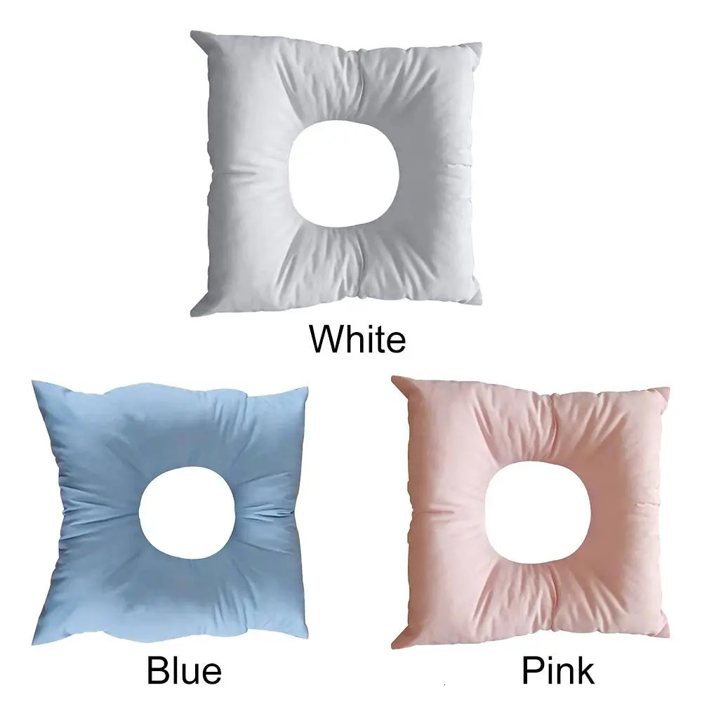 1PC Massage Pillow Face Down With Hole Square Back Neck Rest SPA Bed Table Cushion U Shape Washable Resuable Soft Cotton Pad 240119