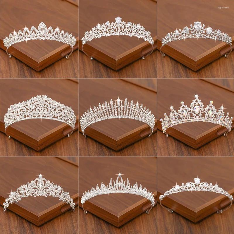 Headpieces Silver Color Bridal Crown And Tiara Hair Accessories For Women Wedding Crystal Rhinestone