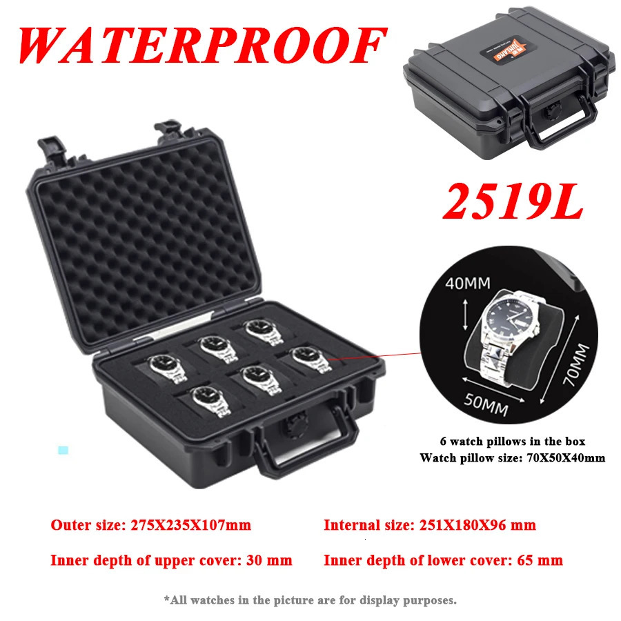3/4/6/8/15/24/32 Slot Abs Plastic Watch Case Portable Waterproof Watch Case Is Used To Store Watches Tool Box 240124