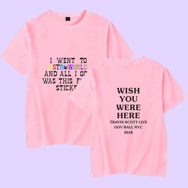 New Fashion Hip Hop T Shirt Men Women s Harajuku T-Shirts WISH YOU WERE HERE Letter Print Tees Tops