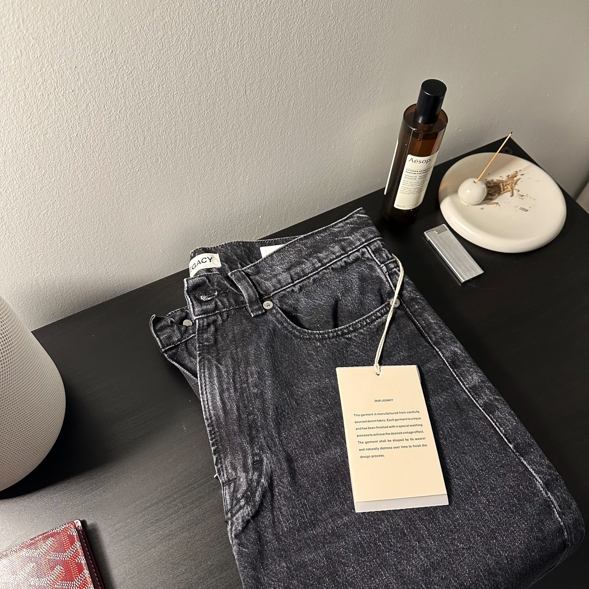 Our Legacy Thurd Cut Jeans Washed Washed Slim Fit Men Jeans Grey Distressed Jeans Casual Loose Mid High Waisted Straight Leg Jeans