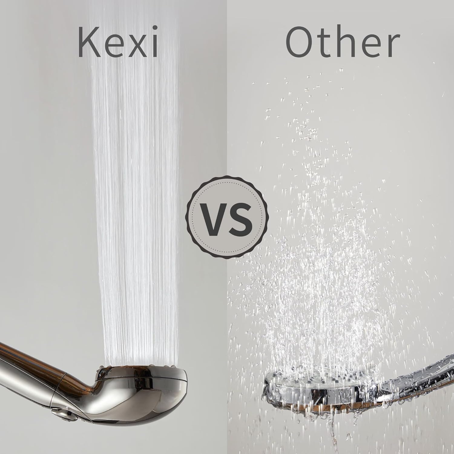 Kexi Solid state VC High Pressure Showerhead and 15 Stage Water Softener Filters for Hard Water Remove Chlorine and Harmful Substance (Shower Head Onl