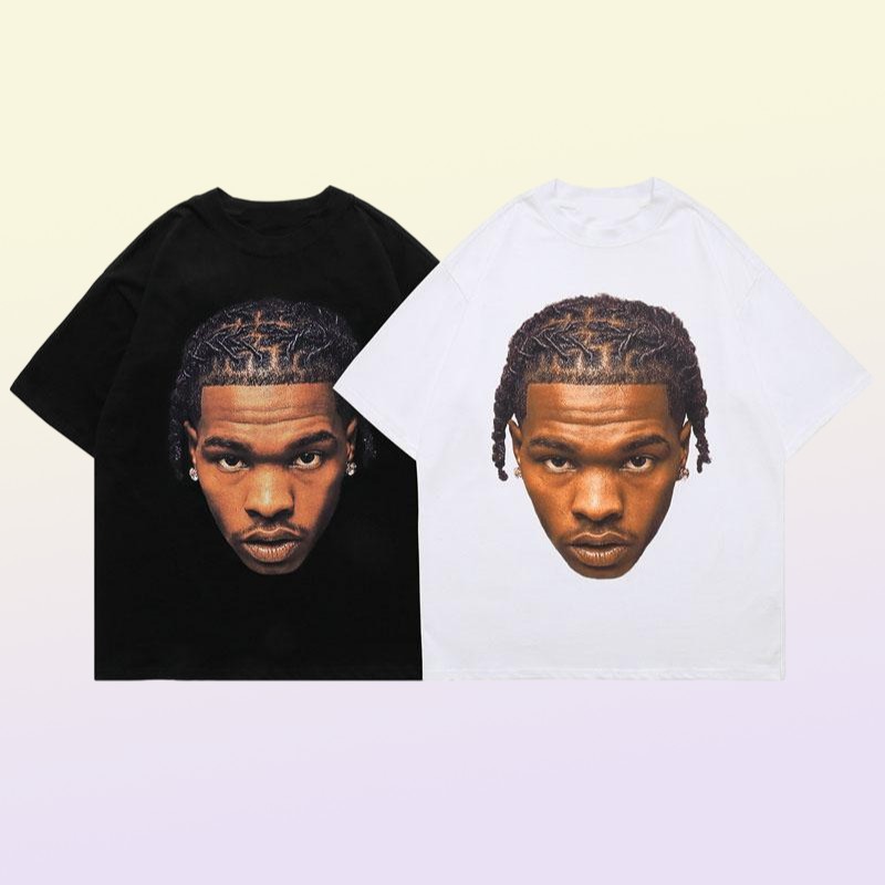 Men039s T Shirts Hip Hop Rapper Lil Baby Shirt For Men Oversized Tees 90s Vintage Top Cotton Short Sleeve Streetwear Graphic T
