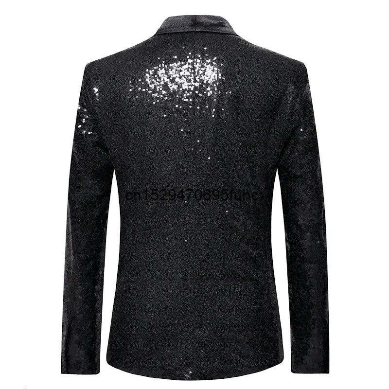 Shiny Gold Sequin Glitter Embellished Blazer Jacket Men Nightclub Prom Suit Coats Mens Costume Homme Stage Clothes For singers 240126