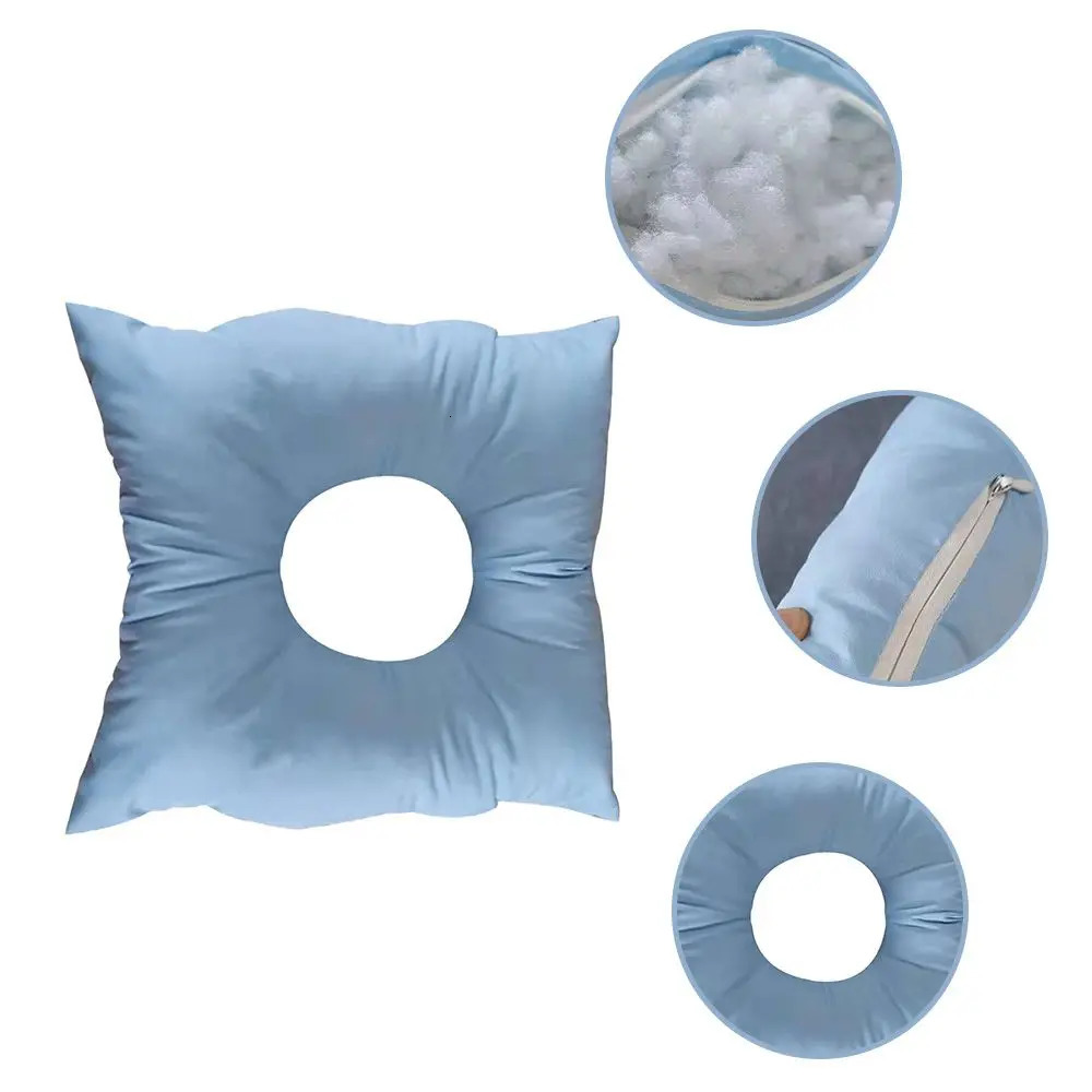 1PC Massage Pillow Face Down With Hole Square Back Neck Rest SPA Bed Table Cushion U Shape Washable Resuable Soft Cotton Pad 240119