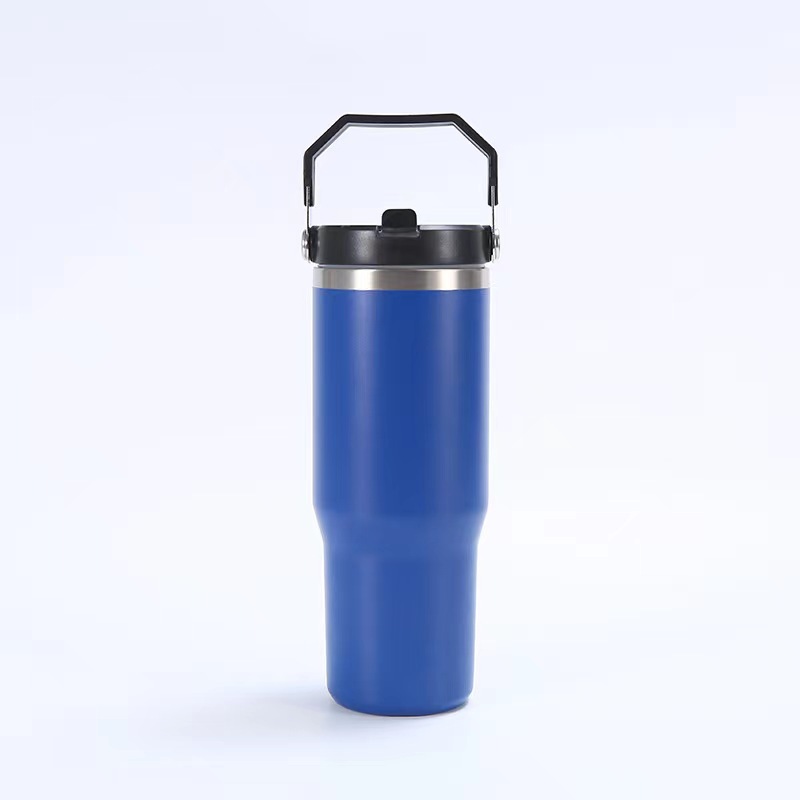 Regular Tumbler Handle Lid 30Oz Stainless Steel Big Capacity Beer With Flip Straw Insulated Travel Coffee Mug For DIY