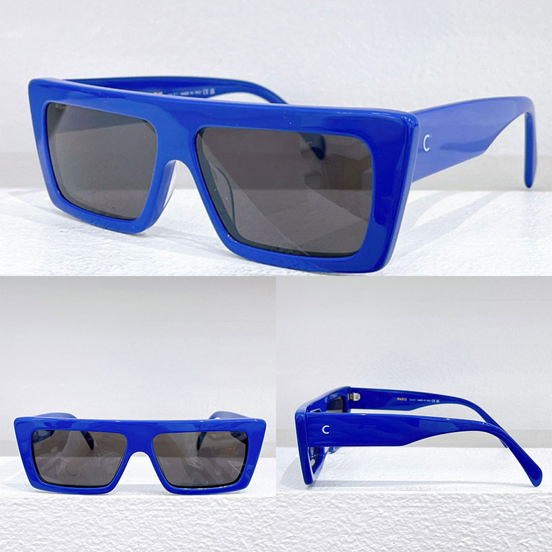 2024 Season MONOCHROMS 02 SUNGLASSES IN ACETATE Men Women Brand Blue Frame Trendy Beach Sunglasses CL40214