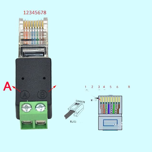 RJ45 Network Connector Male 8P8C Modular Plug to RS485 Screw Terminals Adapter7347040