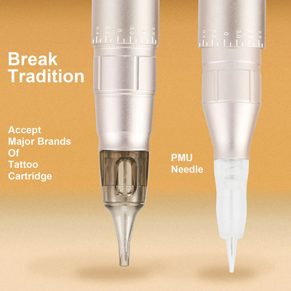 Dual Port 5 Speeds Battery Wireless Permanent Makeup Eyebrow Professional PMU Rotary Tattoo Machine Pen with Universal Needle 240122