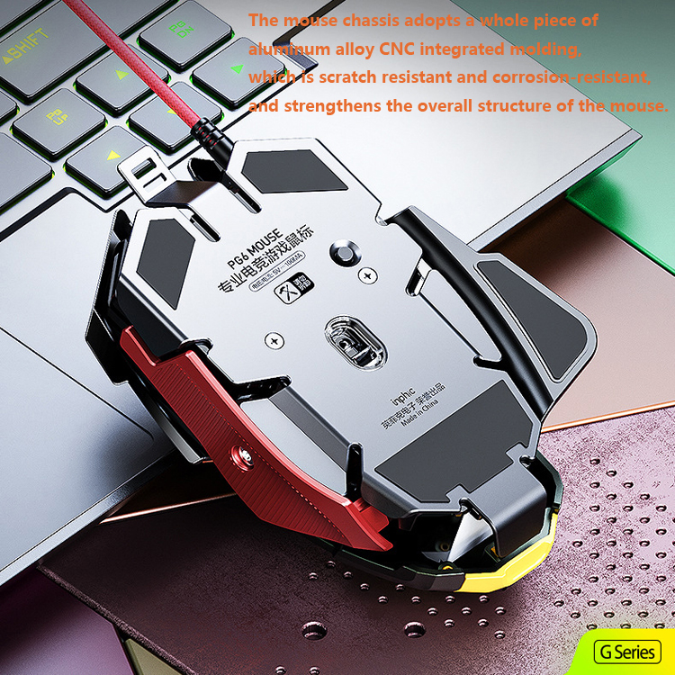 INPHIC PG6 wired mouse esports game hardware macro RGB lighting mouse home office USB desktop laptop mouse