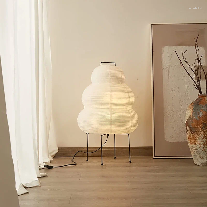Lamps Table Japanese Design Akari Noguchi Yong Lamp White Rice Paper Decorative Desk Lights For Bedroom Living/Dining Room Study Loft