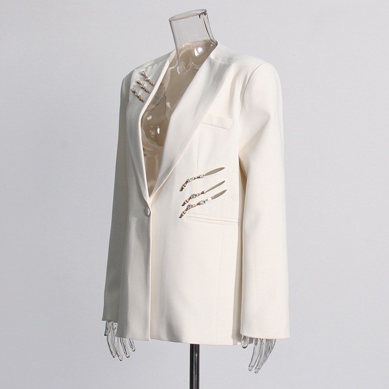 20009 XL 2024 Spring Autumn Milan Runway Coat Jackets Long Sleeve Lapel Neck Apricot High Quality Button Fashion Womens Clothes oufanm