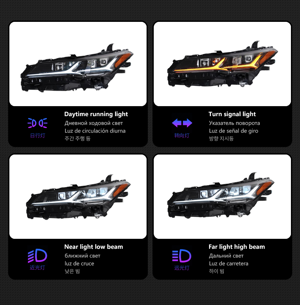 Head Light for Toyota Avalon LED Daytime Running Headlight 2019-2023 DRL Turn Signal Dual Beam Lamp Lens Car Styling