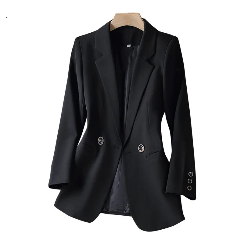 Women Coat Spring Autumn Khaki Suit Fashion Korean Long Sleeve Blazers Woman Jacket Casual Office Ladies Blazer Tops 240201