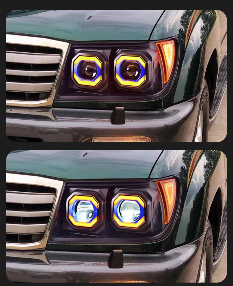 For Toyota Land Cruiser Headlights 1998-2007 LC100 Head Lamps DRL Dynamic Turn Signal High Beam Projector