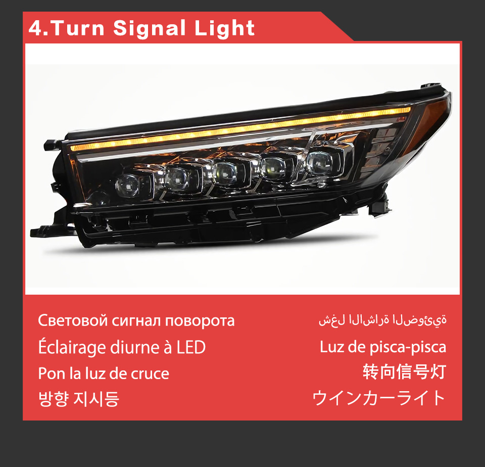 Car Turn Signal Head Light Assembly for Toyota Highlander LED Headlight 2018-2021 Daytime Running Lamp Projector Lens