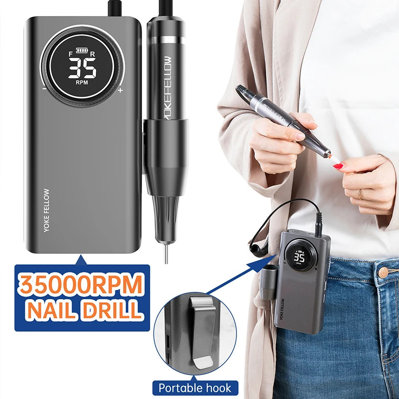35000RPM Nail Drill Machine Rechargeable Portable Electric Nail Polishing Machine With Milling Cutter Nail Tools for Manicure 240127