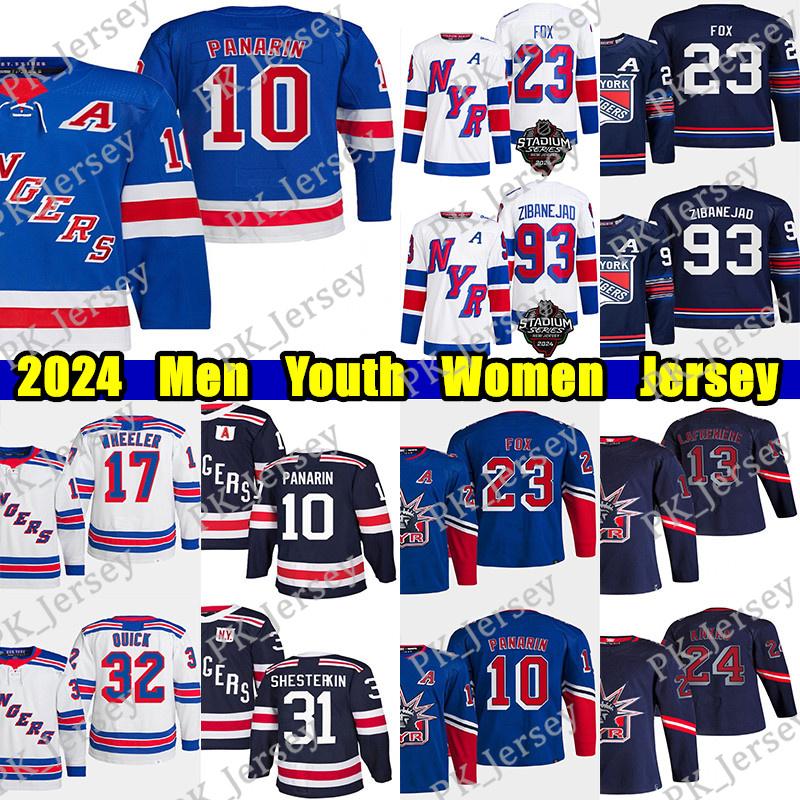 #23 Adam Fox Reverse Retro hockey jersey #10 Artemi Panarin Igor Shesterkin Jacob Trouba Matt Rempe Vincent Trocheck Quick Chris Kreider Mika Zibanejad jerseys