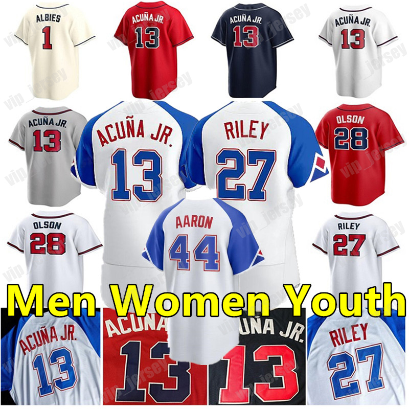 2024 Custom City Jersey 13 Ronald Acuna Jr. 27 Austin Riley Matt Olson Harris II Spencer Strider Ozzie Albies Jones Rosario Max Fried Baseball Jerseys