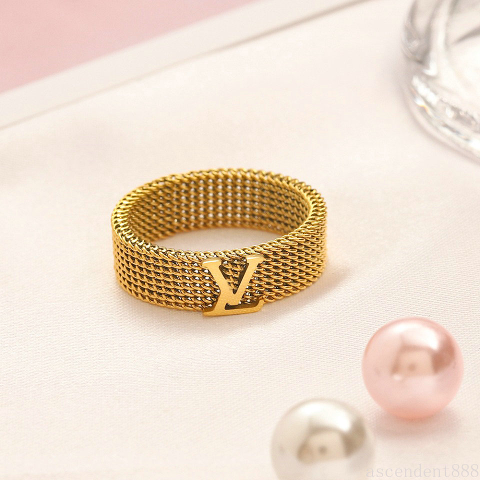 Love Rings Women Designer Rings Luxury Wedding Jewelry 18k Gold Plated Copper Ring