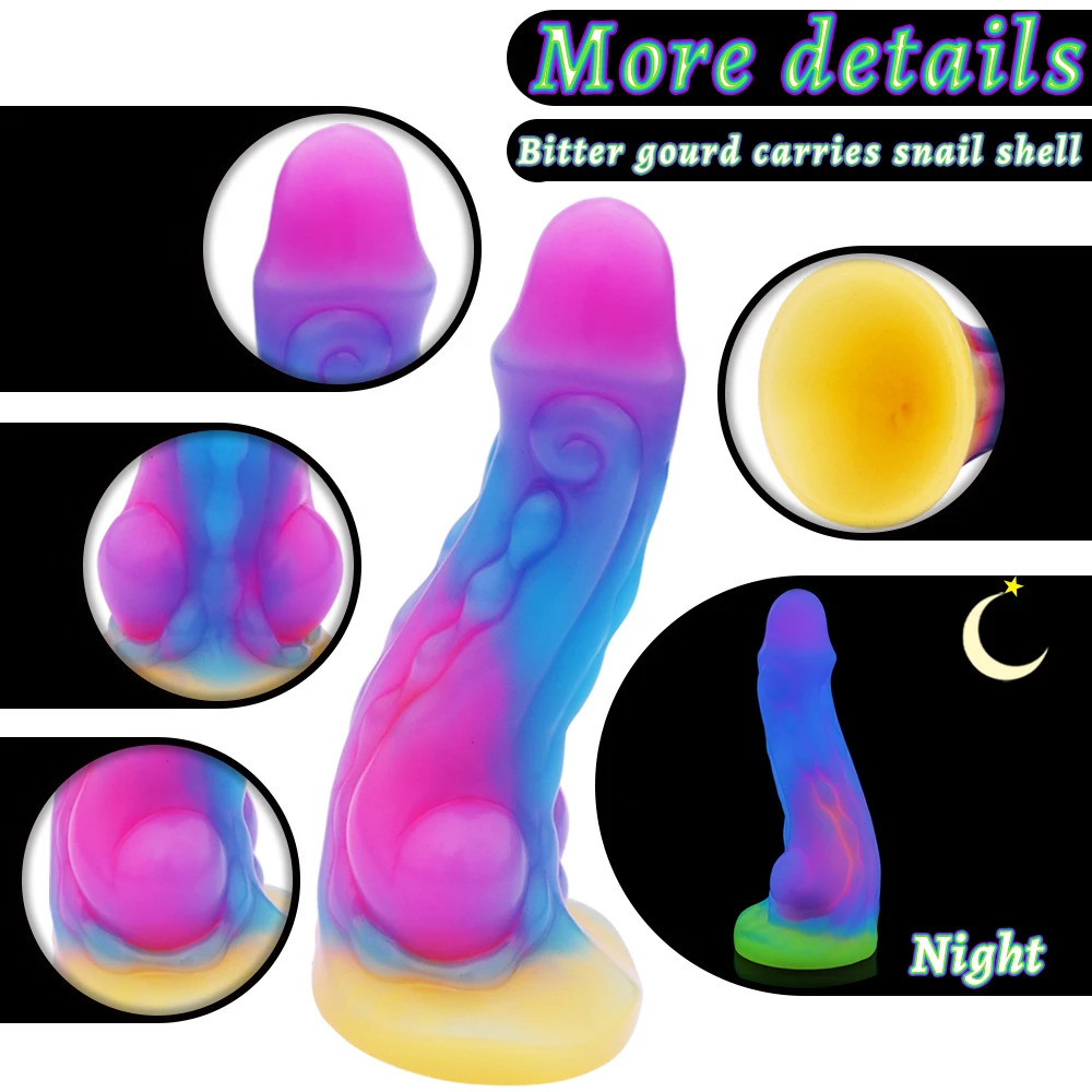Cute Luminous Dildo Anal Sex Toys for Women Men Colourful Glowing Dildos Huge Dragon Monster Dildo Butt Plug Adult Toys 240129