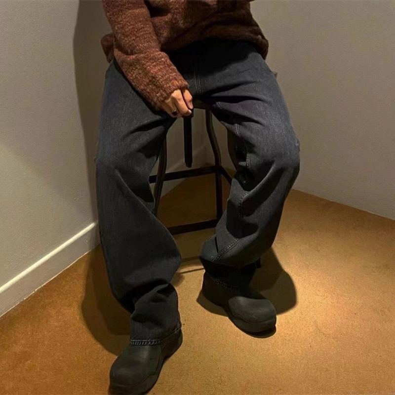 Our Legacy Thurd Cut Jeans Washed Washed Slim Fit Men Jeans Grey Distressed Jeans Casual Loose Mid High Waisted Straight Leg Jeans